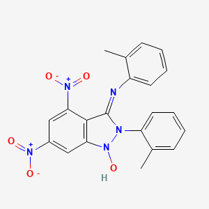 molecular formula C21H17N5O5 B11522118 N,2-bis(2-methylphenyl)-4,6-dinitro-2H-indazol-3-amine 1-oxide 