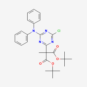 molecular formula C27H31ClN4O4 B11522142 Di-tert-butyl [4-chloro-6-(diphenylamino)-1,3,5-triazin-2-yl](methyl)propanedioate 