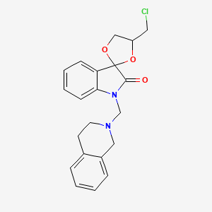 molecular formula C21H21ClN2O3 B11522155 4-(chloromethyl)-1'-(3,4-dihydroisoquinolin-2(1H)-ylmethyl)spiro[1,3-dioxolane-2,3'-indol]-2'(1'H)-one 