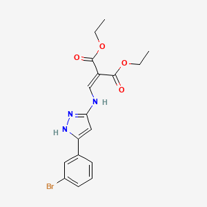 molecular formula C17H18BrN3O4 B11522181 diethyl ({[3-(3-bromophenyl)-1H-pyrazol-5-yl]amino}methylidene)propanedioate 