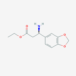 molecular formula C12H15NO4 B115222 ethyl (3R)-3-amino-3-(1,3-benzodioxol-5-yl)propanoate CAS No. 149520-08-1