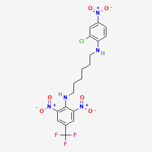molecular formula C19H19ClF3N5O6 B11522247 N-(2-chloro-4-nitrophenyl)-N'-[2,6-dinitro-4-(trifluoromethyl)phenyl]hexane-1,6-diamine 
