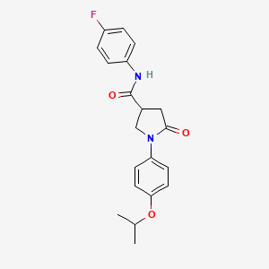 molecular formula C20H21FN2O3 B11522341 N-(4-fluorophenyl)-5-oxo-1-[4-(propan-2-yloxy)phenyl]pyrrolidine-3-carboxamide 