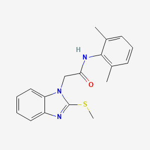 molecular formula C18H19N3OS B11522362 N-(2,6-Dimethyl-phenyl)-2-(2-methylsulfanyl-benzoimidazol-1-yl)-acetamide 