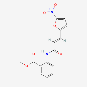 molecular formula C15H12N2O6 B11522373 Benzoic acid, 2-[3-(5-nitro-2-furyl)-1-oxo-2-propenylamino]-, methyl ester 