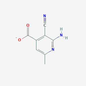 molecular formula C8H6N3O2- B11522429 2-Amino-3-cyano-6-methylisonicotinate 