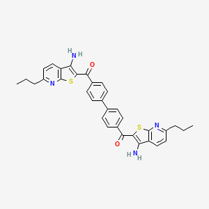 molecular formula C34H30N4O2S2 B11522507 Biphenyl-4,4'-diylbis[(3-amino-6-propylthieno[2,3-b]pyridin-2-yl)methanone] 