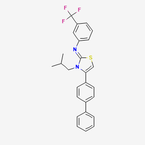 molecular formula C26H23F3N2S B11522539 N-[(2Z)-4-(biphenyl-4-yl)-3-(2-methylpropyl)-1,3-thiazol-2(3H)-ylidene]-3-(trifluoromethyl)aniline 