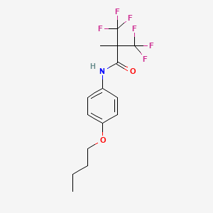 molecular formula C15H17F6NO2 B11522692 N-(4-butoxyphenyl)-3,3,3-trifluoro-2-methyl-2-(trifluoromethyl)propanamide 