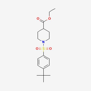 molecular formula C18H27NO4S B11522804 Ethyl 1-(4-tert-butylbenzenesulfonyl)piperidine-4-carboxylate CAS No. 309278-24-8