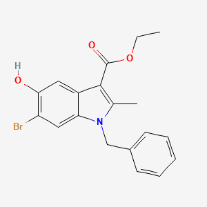 molecular formula C19H18BrNO3 B11522846 ethyl 1-benzyl-6-bromo-5-hydroxy-2-methyl-1H-indole-3-carboxylate 