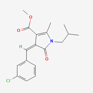 molecular formula C18H20ClNO3 B11522979 methyl (4Z)-4-(3-chlorobenzylidene)-2-methyl-1-(2-methylpropyl)-5-oxo-4,5-dihydro-1H-pyrrole-3-carboxylate 