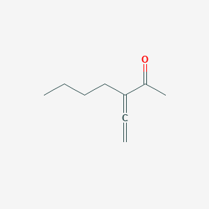 molecular formula C9H14O B011523 2-Heptanone, 3-ethenylidene-(9CI) CAS No. 104550-70-1