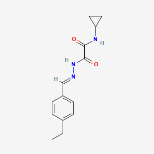 molecular formula C14H17N3O2 B11523149 N-cyclopropyl-2-[(2E)-2-(4-ethylbenzylidene)hydrazinyl]-2-oxoacetamide 