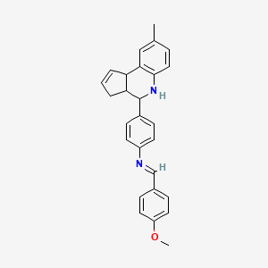 molecular formula C27H26N2O B11523696 N-[(E)-(4-methoxyphenyl)methylidene]-4-(8-methyl-3a,4,5,9b-tetrahydro-3H-cyclopenta[c]quinolin-4-yl)aniline 