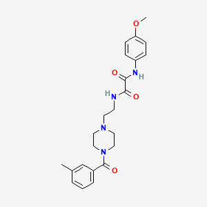 molecular formula C23H28N4O4 B11523788 N-(4-methoxyphenyl)-N'-(2-{4-[(3-methylphenyl)carbonyl]piperazin-1-yl}ethyl)ethanediamide 