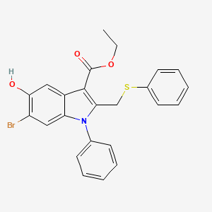 molecular formula C24H20BrNO3S B11523956 ethyl 6-bromo-5-hydroxy-1-phenyl-2-[(phenylsulfanyl)methyl]-1H-indole-3-carboxylate 