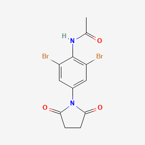 molecular formula C12H10Br2N2O3 B11523965 N-[2,6-dibromo-4-(2,5-dioxopyrrolidin-1-yl)phenyl]acetamide 