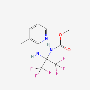 molecular formula C12H13F6N3O2 B11524045 Ethyl {1,1,1,3,3,3-hexafluoro-2-[(3-methylpyridin-2-yl)amino]propan-2-yl}carbamate 