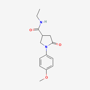 molecular formula C14H18N2O3 B11524069 N-ethyl-1-(4-methoxyphenyl)-5-oxopyrrolidine-3-carboxamide 