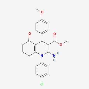 molecular formula C24H23ClN2O4 B11524106 Methyl 2-amino-1-(4-chlorophenyl)-4-(4-methoxyphenyl)-5-oxo-1,4,5,6,7,8-hexahydroquinoline-3-carboxylate 