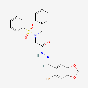 molecular formula C23H20BrN3O5S B11524154 N-Benzyl-N-({N'-[(E)-(6-bromo-2H-1,3-benzodioxol-5-YL)methylidene]hydrazinecarbonyl}methyl)benzenesulfonamide 