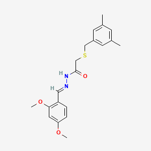 molecular formula C20H24N2O3S B11524482 N'-[(E)-(2,4-dimethoxyphenyl)methylidene]-2-[(3,5-dimethylbenzyl)sulfanyl]acetohydrazide 