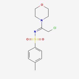 molecular formula C13H17ClN2O3S B11524607 Benzenesulfonamide, 4-methyl-N-[2-chloro-1-(4-morpholyl)ethyl]- 