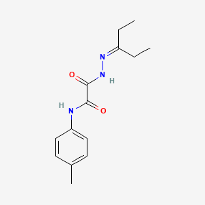 molecular formula C14H19N3O2 B11524696 N-(4-methylphenyl)-2-oxo-2-[2-(pentan-3-ylidene)hydrazinyl]acetamide 