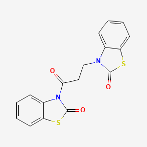 molecular formula C17H12N2O3S2 B11524716 Benzothiazol-2(3H)-one, 3-[3-(2,3-dihydro-2-oxo-3-benzothiazolyl)-1-oxopropyl]- 