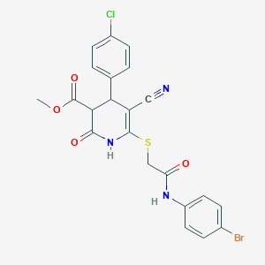 molecular formula C22H17BrClN3O4S B11524735 Methyl 6-({2-[(4-bromophenyl)amino]-2-oxoethyl}sulfanyl)-4-(4-chlorophenyl)-5-cyano-2-oxo-1,2,3,4-tetrahydropyridine-3-carboxylate 