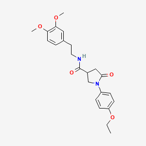 molecular formula C23H28N2O5 B11524811 N-[2-(3,4-dimethoxyphenyl)ethyl]-1-(4-ethoxyphenyl)-5-oxopyrrolidine-3-carboxamide 