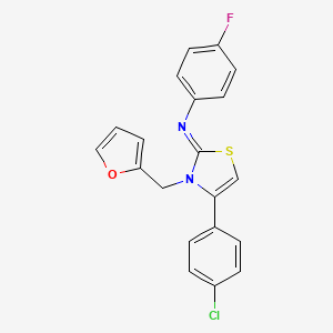 molecular formula C20H14ClFN2OS B11524829 N-[(2Z)-4-(4-chlorophenyl)-3-(furan-2-ylmethyl)-1,3-thiazol-2(3H)-ylidene]-4-fluoroaniline 