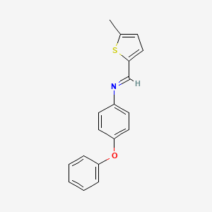 molecular formula C18H15NOS B11524929 N-[(E)-(5-methylthiophen-2-yl)methylidene]-4-phenoxyaniline 