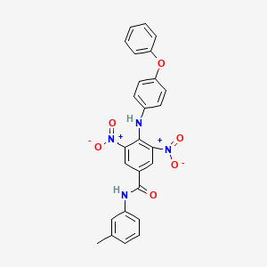 molecular formula C26H20N4O6 B11524942 N-(3-methylphenyl)-3,5-dinitro-4-[(4-phenoxyphenyl)amino]benzamide 