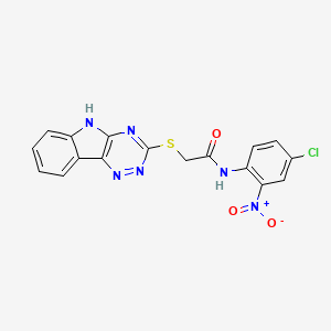 molecular formula C17H11ClN6O3S B11524972 N-(4-chloro-2-nitrophenyl)-2-(5H-[1,2,4]triazino[5,6-b]indol-3-ylsulfanyl)acetamide 