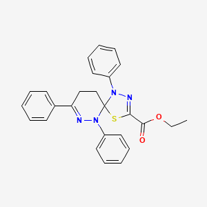 molecular formula C26H24N4O2S B11525016 Ethyl 1,6,8-triphenyl-4-thia-1,2,6,7-tetraazaspiro[4.5]deca-2,7-diene-3-carboxylate 