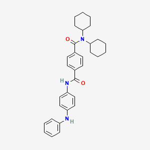 molecular formula C32H37N3O2 B11525116 N,N-dicyclohexyl-N'-[4-(phenylamino)phenyl]benzene-1,4-dicarboxamide 