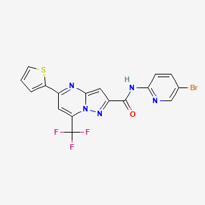 molecular formula C17H9BrF3N5OS B11525185 N-(5-bromopyridin-2-yl)-5-(thiophen-2-yl)-7-(trifluoromethyl)pyrazolo[1,5-a]pyrimidine-2-carboxamide 