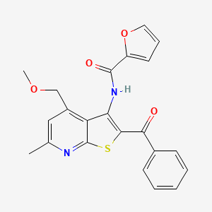 molecular formula C22H18N2O4S B11525272 N-[2-benzoyl-4-(methoxymethyl)-6-methylthieno[2,3-b]pyridin-3-yl]furan-2-carboxamide 