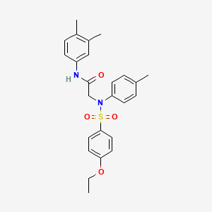 molecular formula C25H28N2O4S B11525295 N-(3,4-Dimethylphenyl)-2-[N-(4-methylphenyl)4-ethoxybenzenesulfonamido]acetamide 