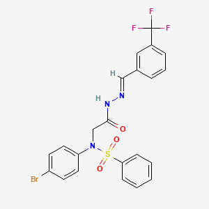 molecular formula C22H17BrF3N3O3S B11525336 N-(4-Bromophenyl)-N-({N'-[(E)-[3-(trifluoromethyl)phenyl]methylidene]hydrazinecarbonyl}methyl)benzenesulfonamide 