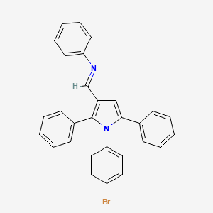 molecular formula C29H21BrN2 B11525344 N-{(E)-[1-(4-bromophenyl)-2,5-diphenyl-1H-pyrrol-3-yl]methylidene}aniline 