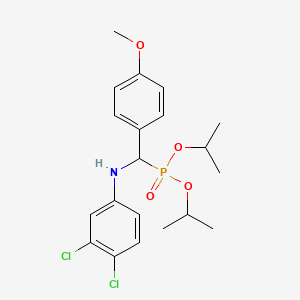 molecular formula C20H26Cl2NO4P B11525377 Bis(propan-2-YL) {[(3,4-dichlorophenyl)amino](4-methoxyphenyl)methyl}phosphonate 