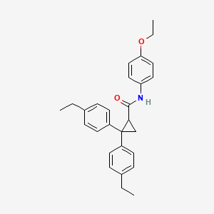 molecular formula C28H31NO2 B11525392 N-(4-ethoxyphenyl)-2,2-bis(4-ethylphenyl)cyclopropane-1-carboxamide 