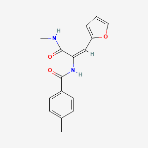 molecular formula C16H16N2O3 B11525451 N-(2-(2-Furyl)-1-((methylamino)carbonyl)vinyl)-4-methylbenzamide 