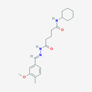 molecular formula C20H29N3O3 B11525471 N-cyclohexyl-5-[(2E)-2-(3-methoxy-4-methylbenzylidene)hydrazinyl]-5-oxopentanamide 