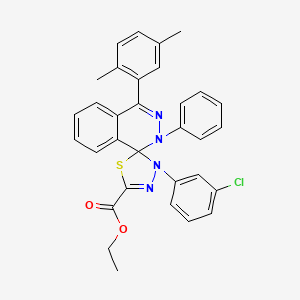 molecular formula C32H27ClN4O2S B11525621 ethyl 3'-(3-chlorophenyl)-4-(2,5-dimethylphenyl)-2-phenyl-2H,3'H-spiro[phthalazine-1,2'-[1,3,4]thiadiazole]-5'-carboxylate 