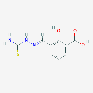molecular formula C9H9N3O3S B11525828 3-[(E)-(2-carbamothioylhydrazinylidene)methyl]-2-hydroxybenzoic acid 