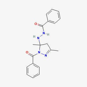 molecular formula C19H20N4O2 B11525842 N'-(2-benzoyl-3,5-dimethyl-4H-pyrazol-3-yl)benzohydrazide 